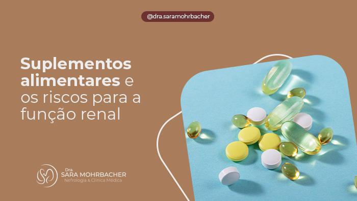 Suplementos alimentares e os riscos para a função renal 1 Comprimidos e cápsulas de diferentes tamanhos e cores sobre superfície azul, representando suplementos ou medicamentos.